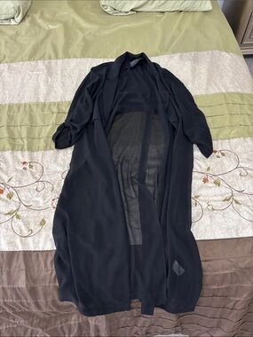 Dynamite Black Open Drape Trench Coat